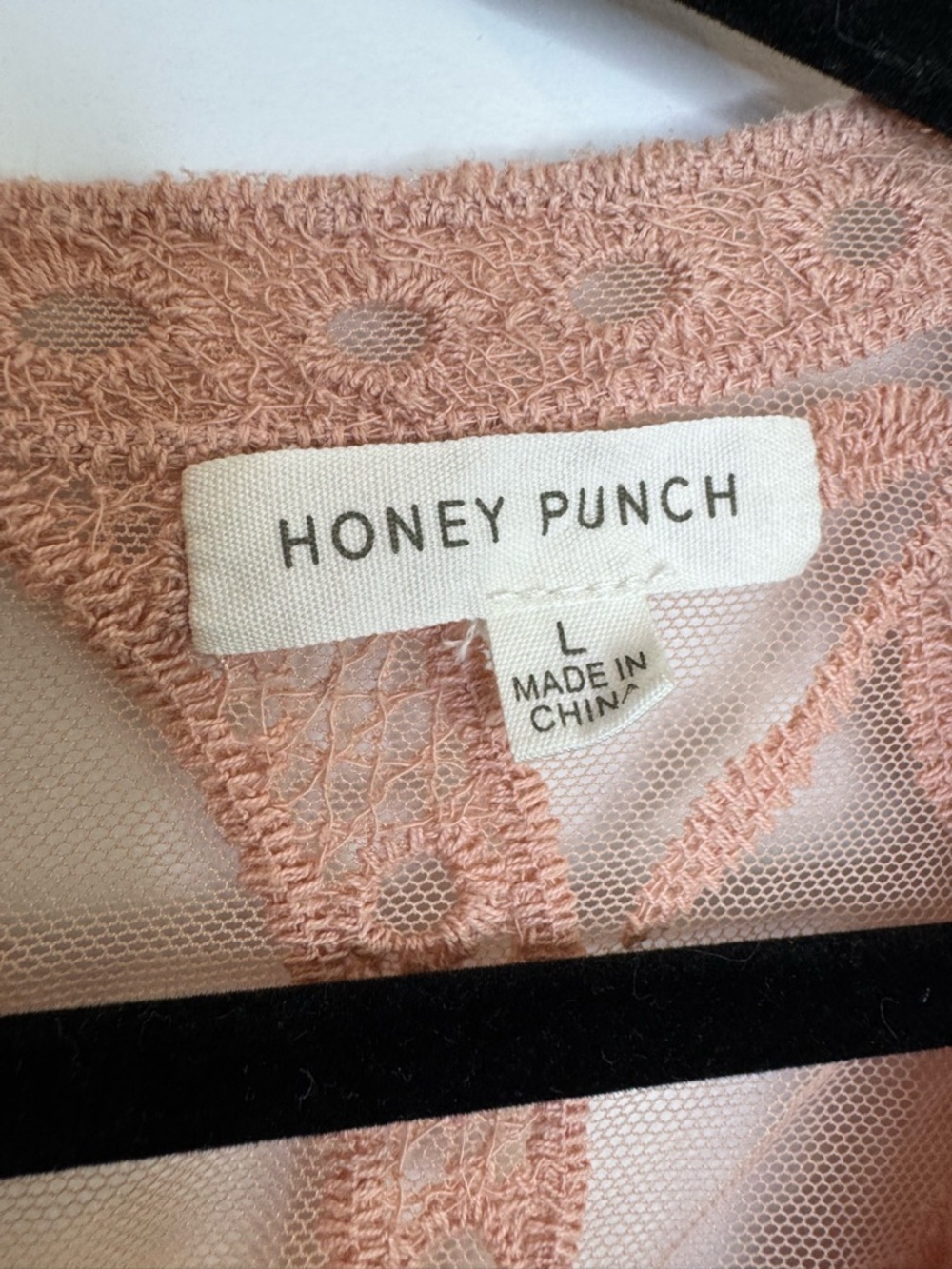 Honey Punch Dusty Rose Lace Plunge Maxi romper overlay size large - Picture 7 of 12